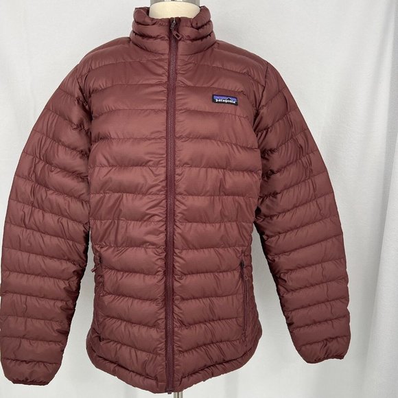 Patagonia Jackets & Blazers - Patagonia Women's XL Down Sweater Jacket Dark Currant Full Zip Puffer Outdoor